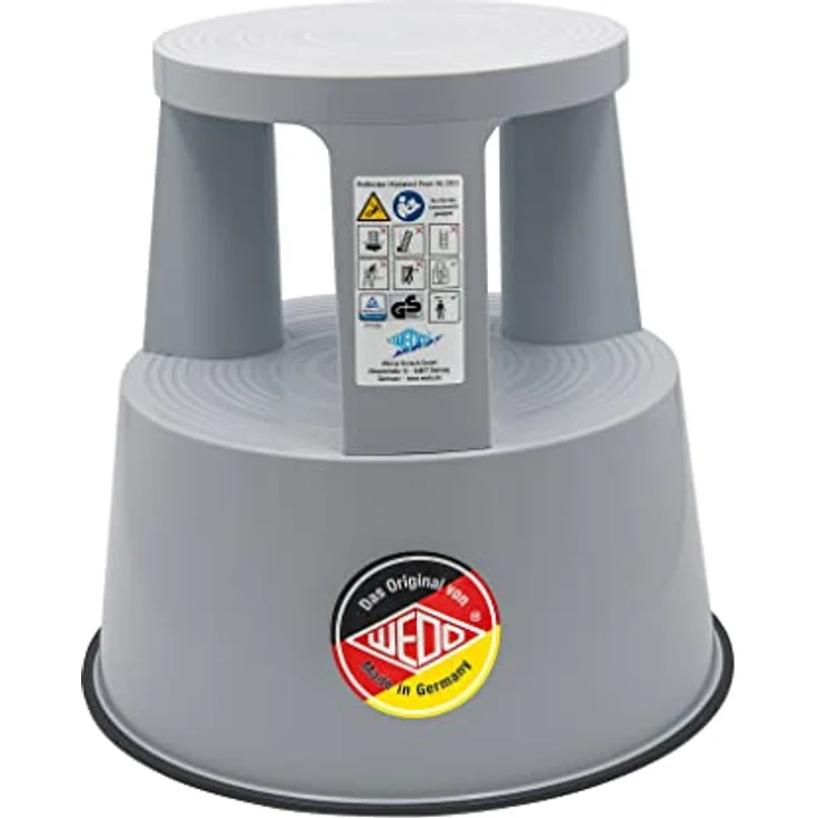 Wedo 212237 Rollhocker Step aus Kunststoff, Höhe 43 cm, Tragkraft 150 kg, lichtgrau – Bild 5