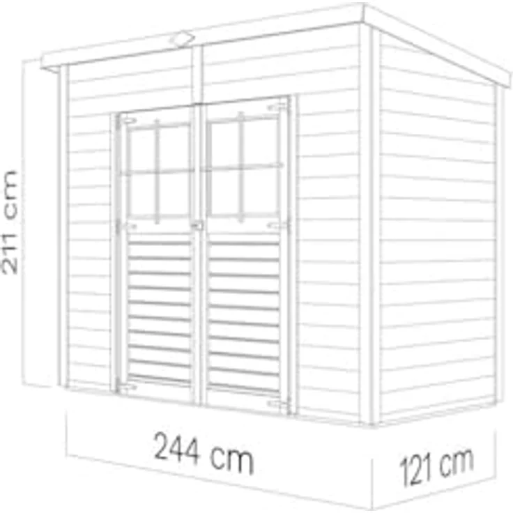 BERTILO Gartenhaus Alster 2, BxT: 252x137 cm, Elementbauweise, Pultdach, naturbelassen – Bild 6