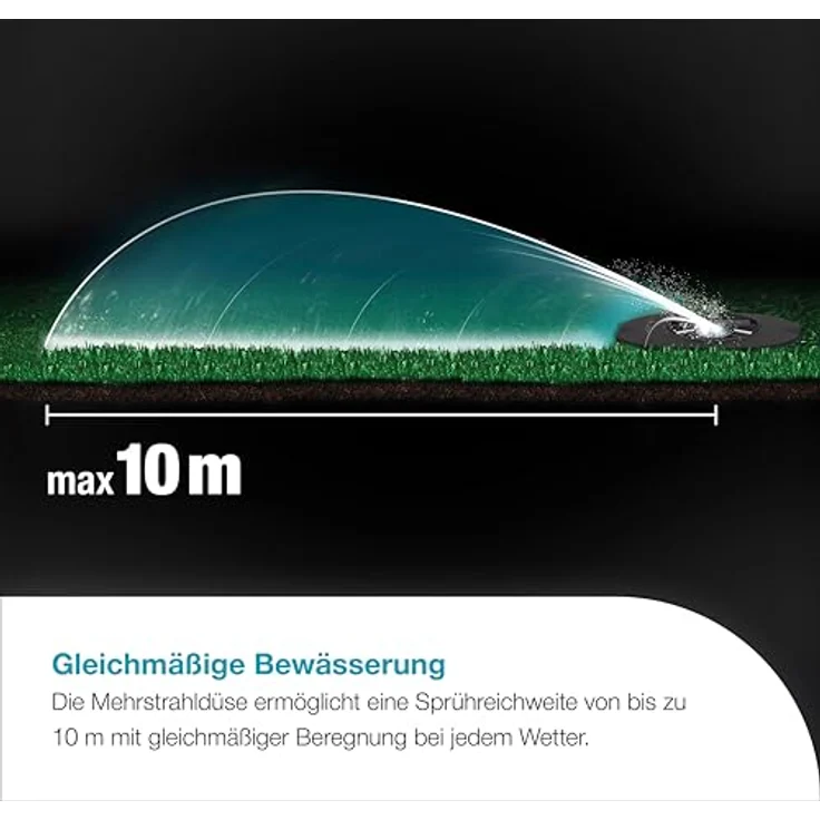 GARDENA AquaPrecise Bewässerungssteuerung, solarbetriebene All-in-One Lösung für Rasenflächen bis 320 m² mit Bluetooth App, unterirdisch installierbar – Bild 6