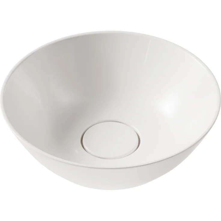 VIGOUR VOGUE Aufsatzschale ProtectPlus, Ø 34cm, pflegeleichte Mineralguss-Oberfläche, weiß