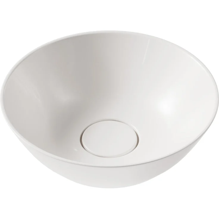 VIGOUR VOGUE Aufsatzschale ProtectPlus, Ø 34cm, pflegeleichte Mineralguss-Oberfläche, weiß