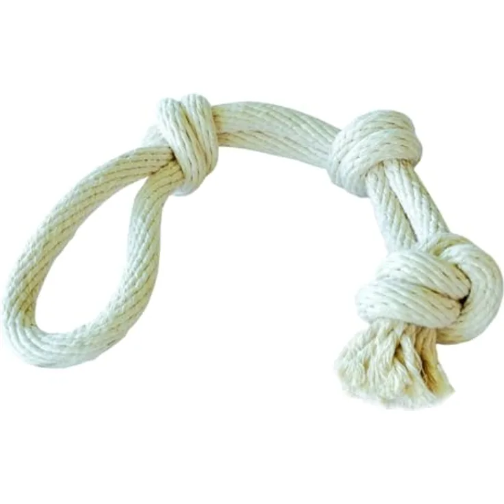 EQuest Hundespielzeug Spirit - Spieltau mit Doppelknoten, 100% Baumwolle, hohe Zugfestigkeit, natur, L