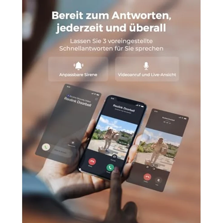 Reolink Video Doorbell, Akku Türklingel mit 2K Kamera, 1:1 Ansicht, Dual-Band WLAN, Person- und Paket-Erkennung, 2-Wege-Audio, lokale Speicherung bis 256GB – Bild 4