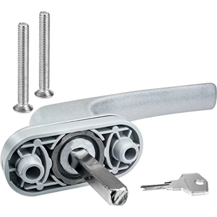 4 x Alu Fenstergriff in Silber F1 abschließbar - Stiftlänge 40mm – Bild 4