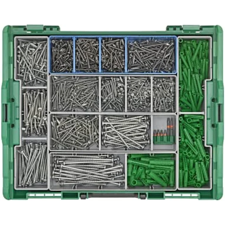 SPAX Elektriker L-Boxx Gross Tsp -x-, 1.200 Schrauben in 14 Größen, inklusive 250 Dübel und 6 SPAX T-STAR plus Bits, modulare System-Kofferlösung für Bosch Sortimo – Bild 4