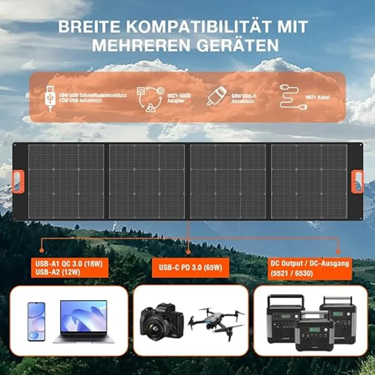 Yard Force Solarpanel 18V, effizientes Solarmodul zum Laden von Stromstationen – Bild 8