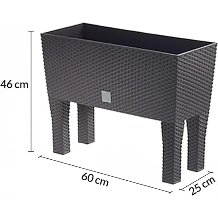 Markenartikel - Hochbeet - 30 Liter - 60 x 25 x 46cm - Blumenkasten Polyrattanoptik 1 – Bild 3