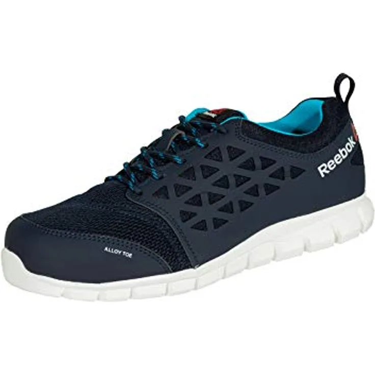Reebok Excel Light, Sicherheitsschuh mit Aluminium-Zehenschutzkappe, metallfrei, atmungsaktiv, schwarz