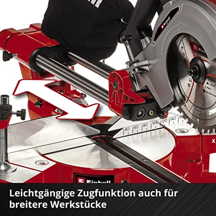 Einhell Akku-Zug-Kapp-Gehrungssäge TE-SM 36-210 Li-Solo Power X-Change PXC (Li-Ion, 36 V, leichtgängige Zugfunktion, Schnittlinien-Laser, ohne Akku und Ladegerät) – Bild 8