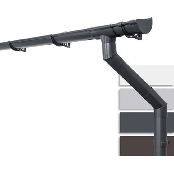 INEFA Dachrinnen Set PVC 3m NW 100 Halbrund, anthrazit, witterungsbeständig für Gartenhaus und Carport – Bild 1
