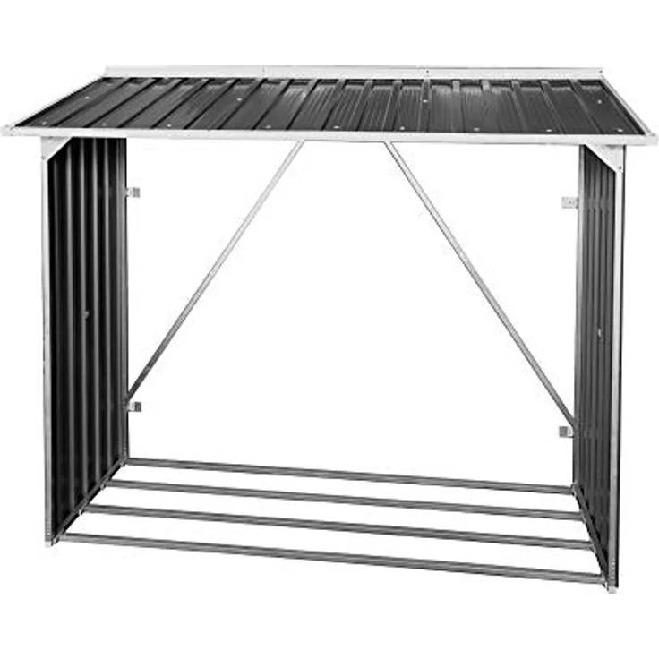 tepro Duramax Metallgerätehaus Kaminholzregal anthrazit – Bild 4