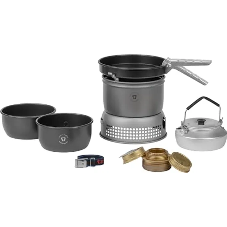 Trangia Campingkocher Serie 27, Gaskocher für 1-2 Personen mit Antihaftbeschichtung und Ultralight-Aluminium