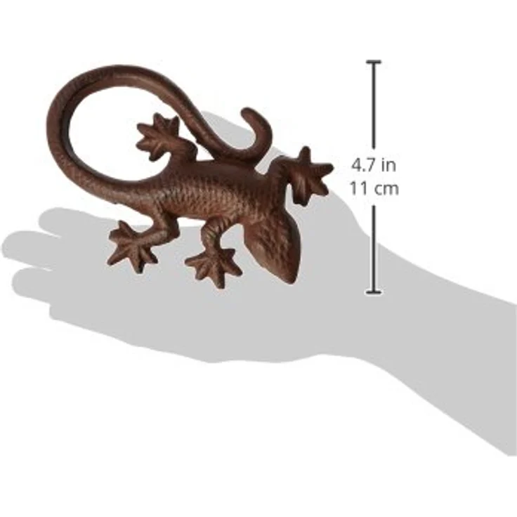 Esschert Design Gartenfigur, Skulptur Motiv Eidechse aus Gusseisen, ca. 15 cm x 10 cm x 2,8 cm – Bild 3