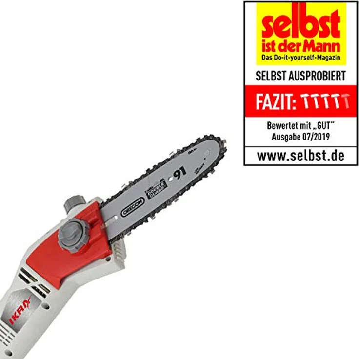 IKRA Elektro Teleskop Entaster IEAS 750 Schnittlänge 185mm 750W Arbeitshöhe 4m inkl. Schultergurt leicht Elektro-Kettensäge, 19 cm Schwertlänge – Bild 2