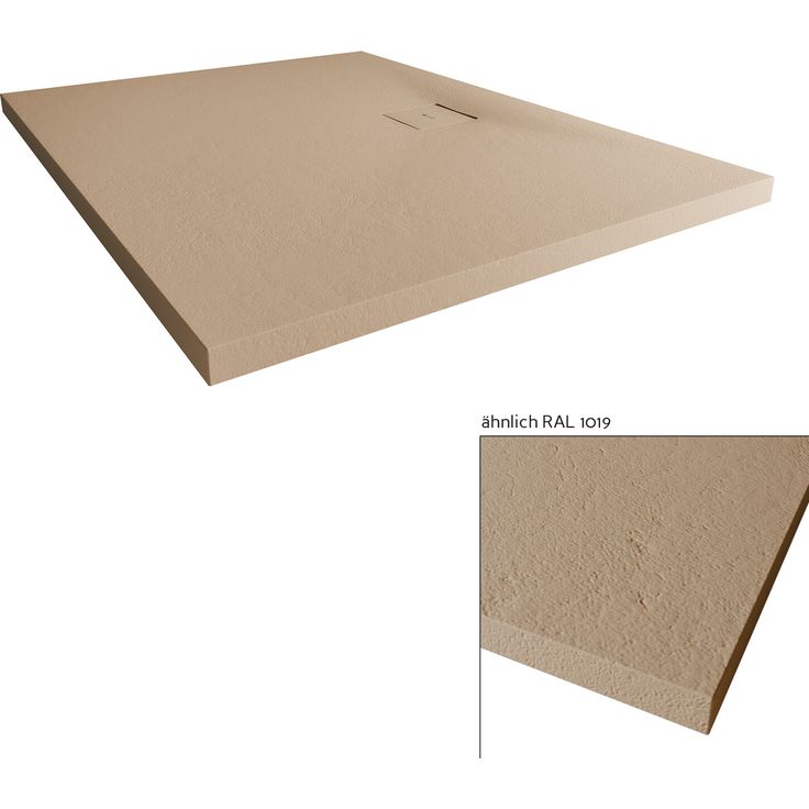 Breuer Duschwanne 'Modern Line Steinoptik' Mineralguss sandstein 80 x 100 x 4 cm, mit Gelcoat-Oberfläche und integriertem Gefälle