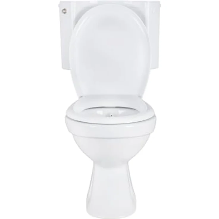Belvit WC Set Taharet, Stand-WC mit integrierter Bidet-Funktion, Softclose Duroplast Sitz und Eck Aufputzspülkasten AP2001, spülrandlos  – Bild 4