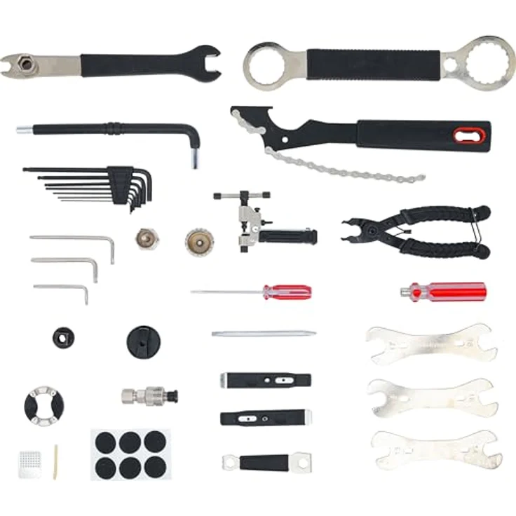 BGS TECHNIC Fahrrad-Reparaturwerkzeug-Satz 32-tlg., universeller Werkzeugkoffer für Straßen- und Sporträder, Kunststoffkoffer – Bild 6