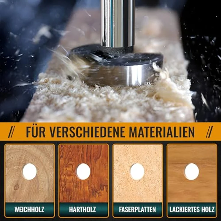 Hinrichs Forstnerbohrer Set mit 17 verschiedenen Bohrern in praktischer Plastik Aufbewahrungsbox – Bild 6