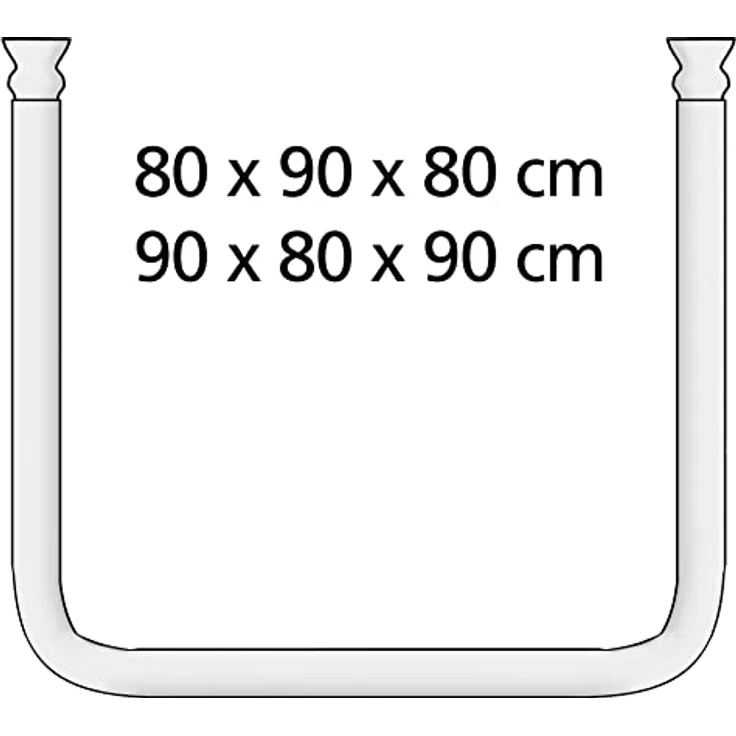 WENKO Duschvorhangstange Winkelstange, praktische Wandbefestigung in klassischem Weiß, anpassbare L- und U-Form, 80x80 cm bis 90x90 cm – Bild 11