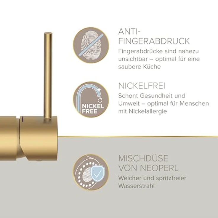 Lenz Küchenarmatur KALANI², Nickelfrei mit flexibler Pendelbrause und Anti-Fingerabdruck Oberfläche – Bild 8