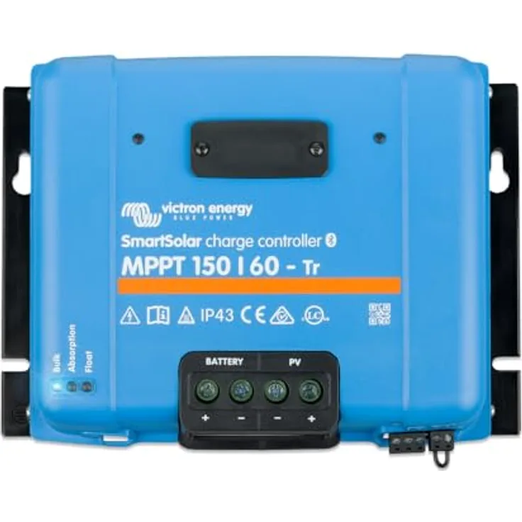 Victron Energy SmartSolar MPPT 150/60-Tr, Solar-Laderegler mit integriertem Bluetooth, flexibler Spannungsanpassung und optionalem LCD-Display