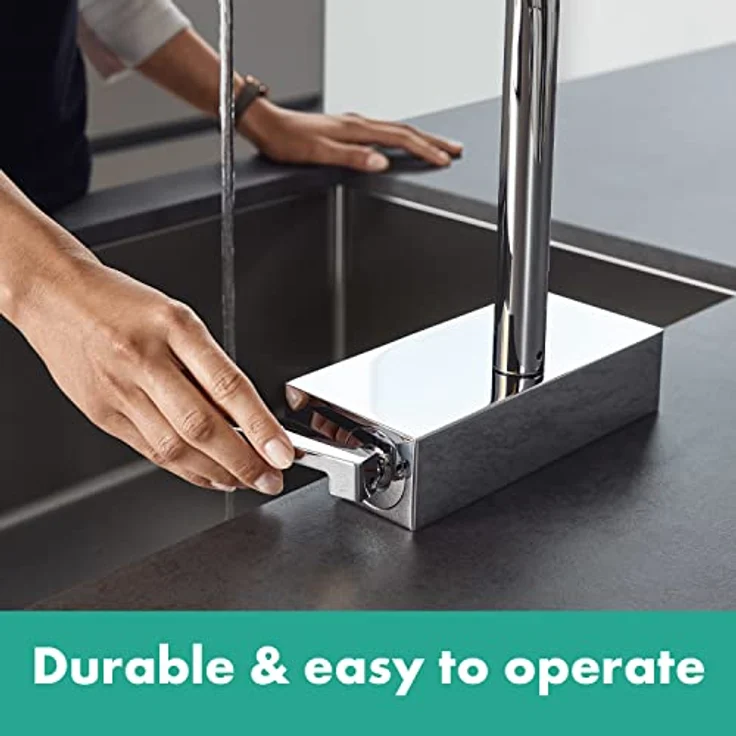 hansgrohe Aquno Select M81 Küchenarmatur, Einhebelmischer mit Ausziehbrause, 3jet Chrom, ComfortZone 170, Schwenkbereich 60°-150°, MagFit Halterung – Bild 9