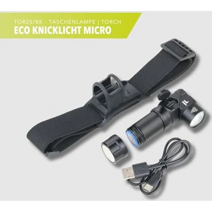 TROIKA ECO KNICKLICHT MICRO, multifunktionale Taschenlampe/Knicklampe mit 5 Leuchtfunktionen, Magnetboden, wiederaufladbar, Aluminium, schwarz – Bild 2