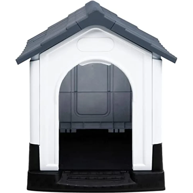 vidaXL Hundehütte Grau 57x68x66 cm Polypropylen – Bild 2