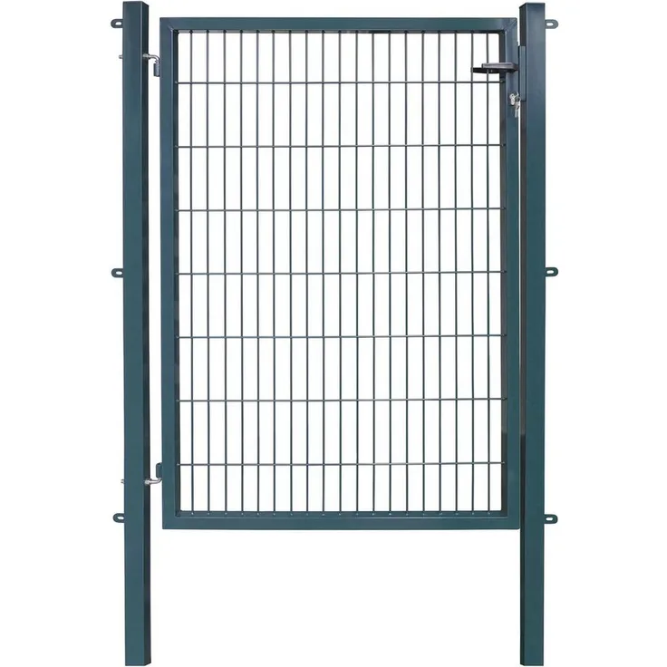 Arvotec Zauneinzeltür ESSENTIAL, klassisches Gartentor zum Einbetonieren, verzinktes Metall, Phosphatierung und Pulverbeschichtung, Vierkantrahmen, Zylinderschloss, Metallhandgriff