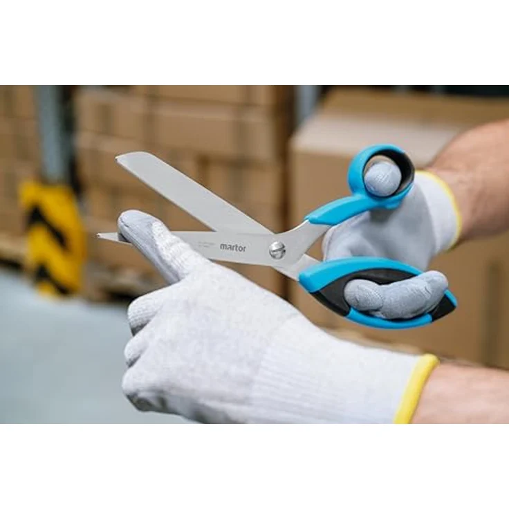 MARTOR SECUPLUS 568, Sicherheitsschere aus rostfreiem Edelstahl mit 115 mm Schneidenlänge, ergonomischem Griff, für Rechts- und Linkshänder – Bild 11