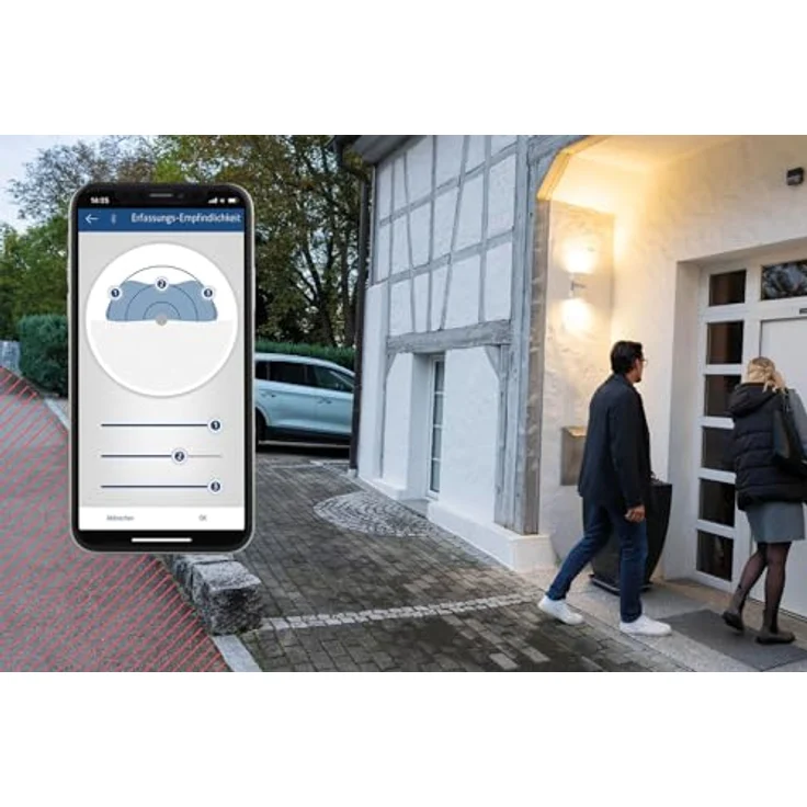 Theben TECTA D180i AN, Bewegungsmelder mit 180° Erfassungswinkel, 14 m Reichweite, App-Steuerung, Wandmontage – Bild 3