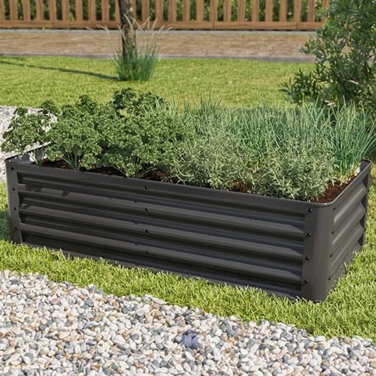 GFP PRIMEYARD Hochbeet LUCA anthrazit Stahlkonstruktion 120x60x35 cm, langlebig und robust – Bild 2