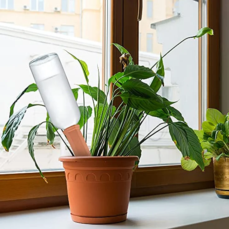 WUJUN Terrakotta Pflanzenbewässerungspfähle, automatische Bewässerungskugeln für Innen- und Außenpflanzen, 10 Stück für 7-10 Tage Wasserversorgung – Bild 2