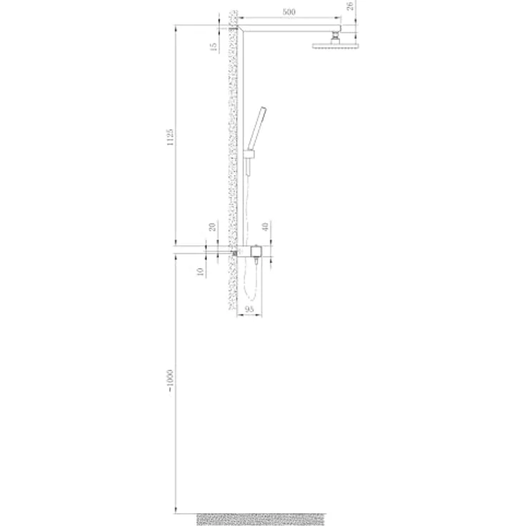 Bernstein Duschsystem NT6705C, Thermostatventil, Cool-Body-Technologie, eckiger Duschkopf – Bild 5