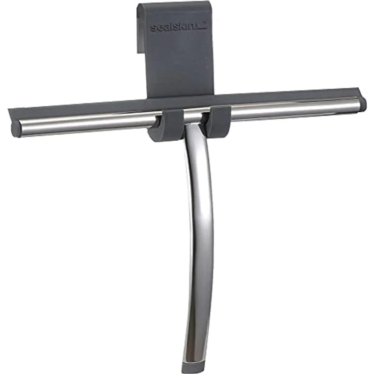 Sealskin Duschabzieher Deluxe, Glaswischer inklusive flexiblem Halter, Edelstahl poliert – Bild 1
