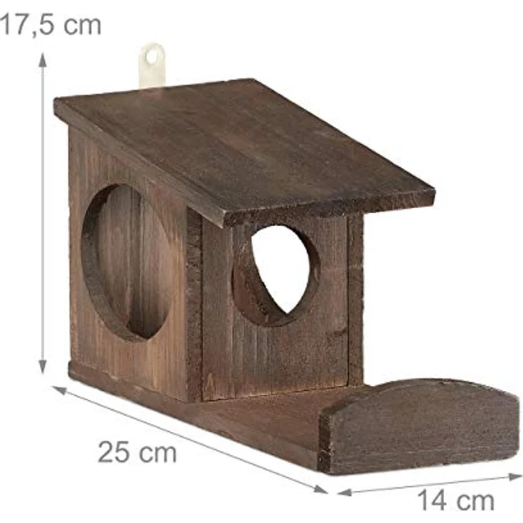 Relaxdays Futterstationen für Eichhörnchen 10026317_746 , Dunkelbraun, 17, 5 x 14 x 25 cm – Bild 4