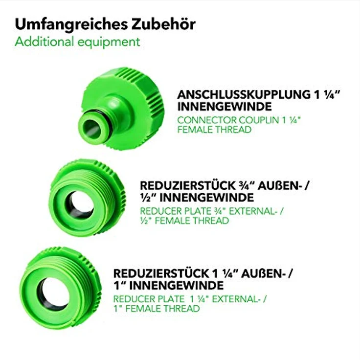 tillvex Flexibler Gartenschlauch Grün 30m Wasserschlauch dehnbarer Flexischlauch Wonder – Bild 4
