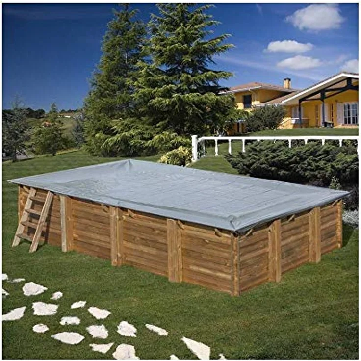 Gre Winterabdeckung, rechteckig, oder quadratisch, Holz, 580 g/m², 1000 x 400 cm, rechteckig - Preisvergleich
