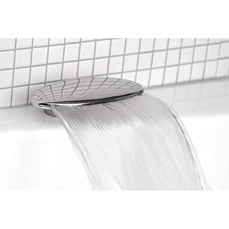 HAK Wasserfall Wanneneinlauf 170mm, massives verchromtes Messing inklusive Anschlusszubehör – Bild 1