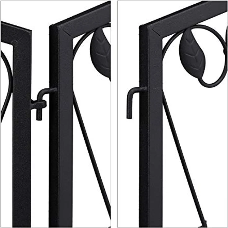 relaxdays Beetbegrenzung Beetzaun 4-teilig antik, Schwarz, dekoratives Eisen-Design, vielseitig anpassbar – Bild 7