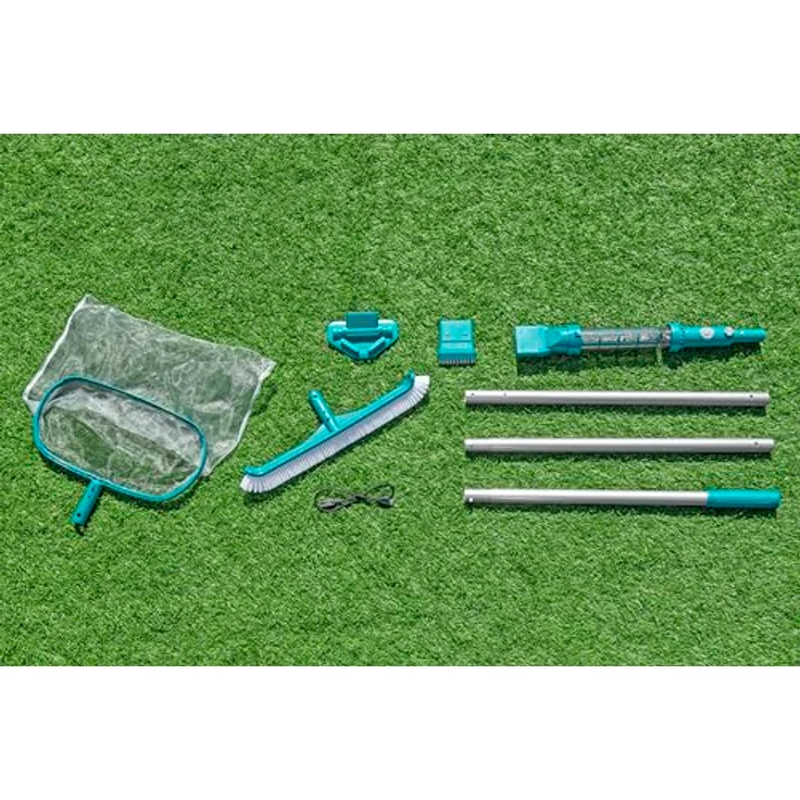 Bestway® Poolpflege-Set AquaSurge™ mit akkubetriebenem Poolsauger, Kescher und Poolbürste für Poolgrößen bis 610 cm, kabellos mit USB-Aufladung – Bild 2