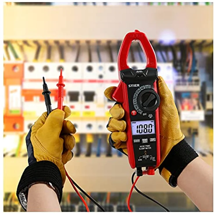 Stier Multimeter STIER Digitale Stromzange AC/DC 1000V 400A 40MΩ 100kHz mit Beleuchtetem Display, Taschenlampe und Datenhalte-Funktion – Bild 4