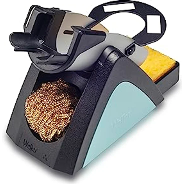 Weller T0051518499 WSR 210 Pinzette, 2-in-1 Sicherheitsablage mit Metallwolle Messing und Schwamm – Bild 1