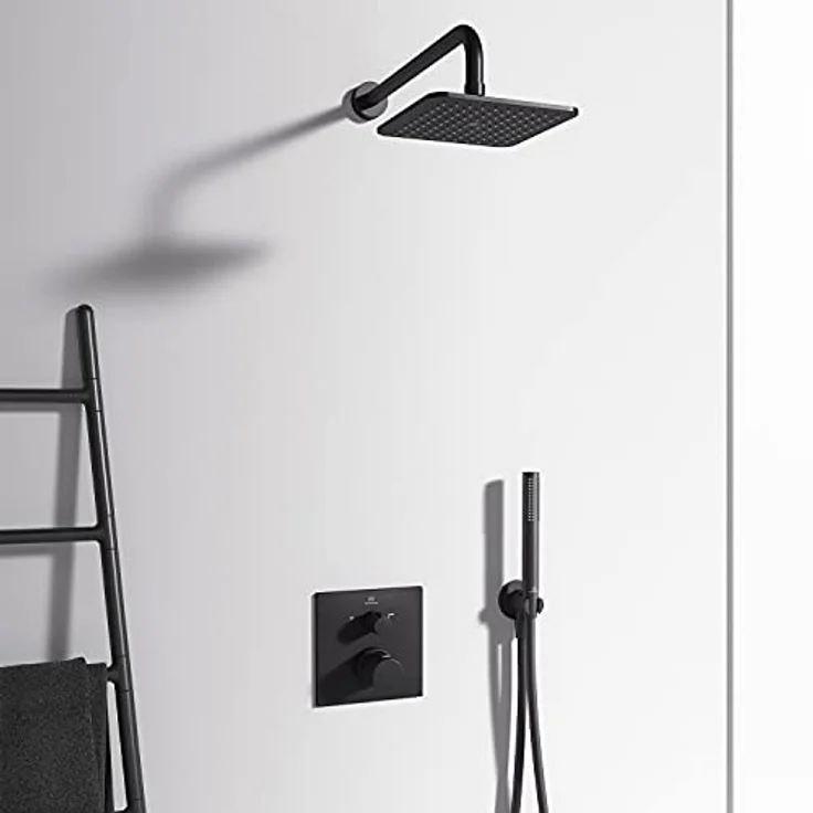 Ideal Standard Kopfbrauseanschluss Idealrain 400 mm, mattschwarze Oberfläche, kratzfest und pflegeleicht – Bild 3