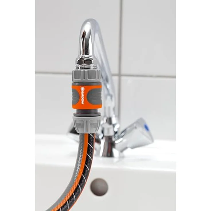 GARDENA Schnellanschluss-Satz: Wasserhahnanschluss-Set für den schnellen Anschluss von 13 mm (1-2 Zoll)- und 15 mm (5-8 Zoll) Wasserschläuchen (18285-20) Bewässerungszubehör – Bild 3