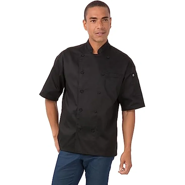 Chef Works Kochjacke Palermo kurzarm Kochbekleidung Bäckerjacke Berufskleidung XL