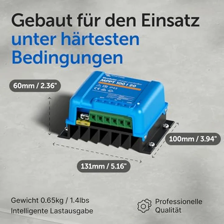 Victron Energy Solarladeregler Victron BlueSolar MPPT 100/20 Solarladeregler 12V/24V/48V 20A, effizient mit IP43 Schutzklasse – Bild 4