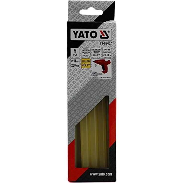 YATO Heißklebepatronen 5 Stück 11x200mm, Universalkleber in Gelb für Heißklebepistole – Bild 2