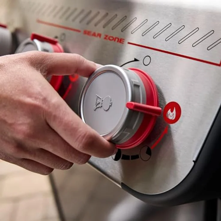 Weber Spirit E-435 Gasgrill, 4 Brenner mit Sear Zone und Seitenbrenner, schwarz, 1502110 – Bild 3