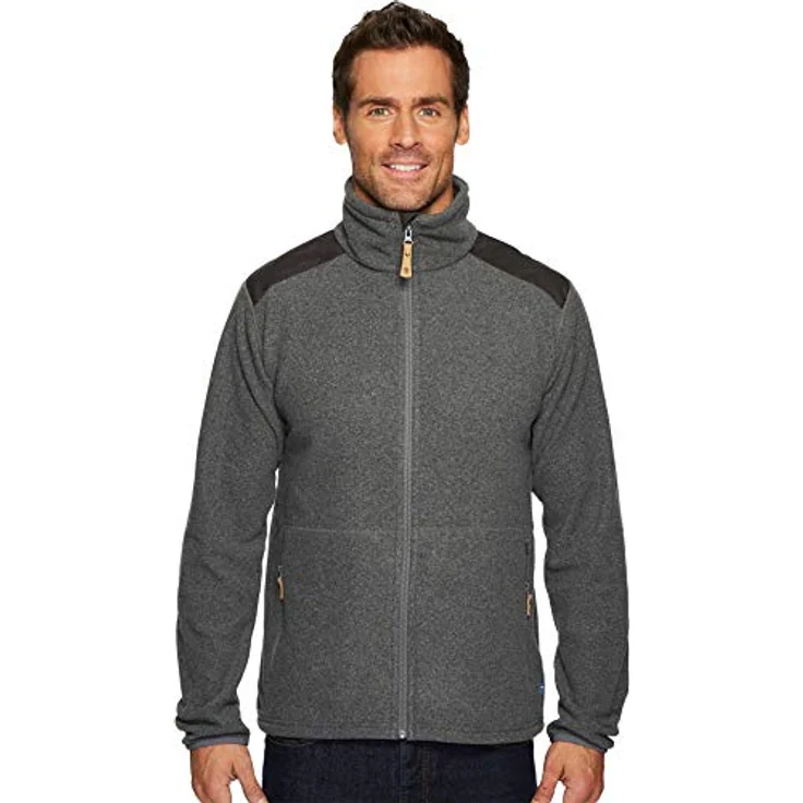 Fjällräven Fleecejacke Sten, Recycling-Polyester in melierter Optik, schwarz – Bild 4